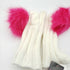 Betsey Johnson Xox Trolls Ivory Knit Arm Warmers Fingerless with Pom Poms